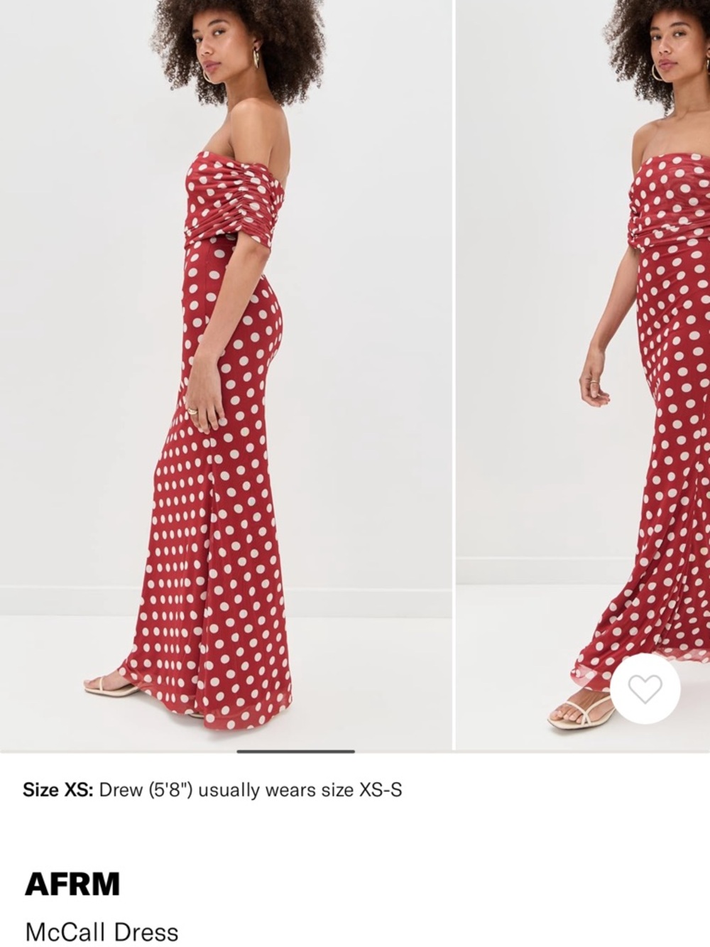 Shopbop AFRM Red and White Polka Dot Strapless Maxi Dress - Picture 4 of 6